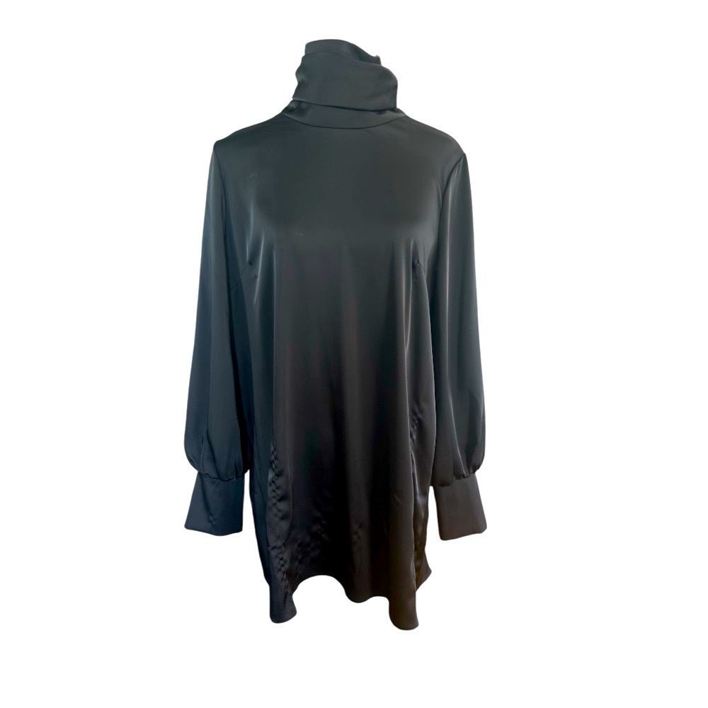 Turn Heads w/this Black satin dress only worn once see description!